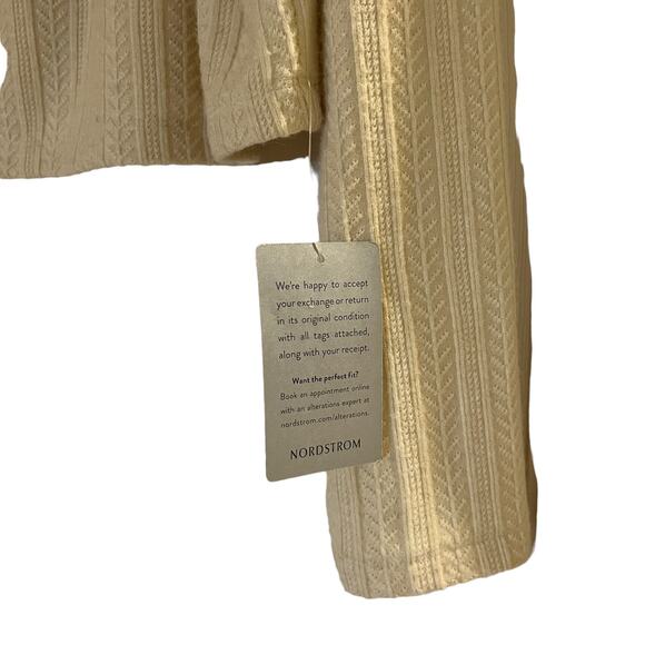 Saylor Cream Cableknit Cropped Button Front Cardigan Size Large NWT - Picture 6 of 6